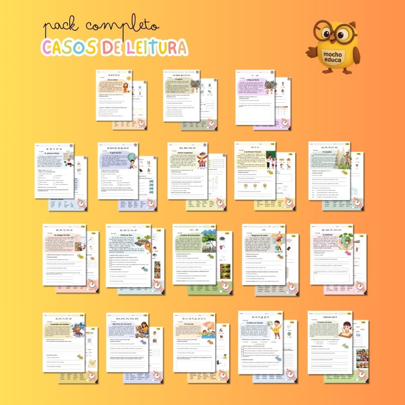 Casos de Leitura - Fichas de trabalho - PACK COMPLETO