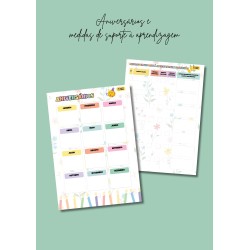 Caderno de Registos do Professor - tema florido