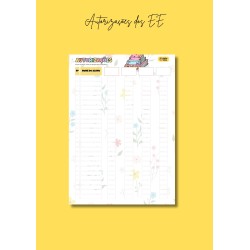 Caderno de Registos do Professor - tema florido