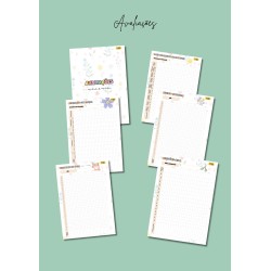 Caderno de Registos do Professor - tema florido