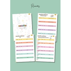 Caderno de Registos do Professor - tema florido