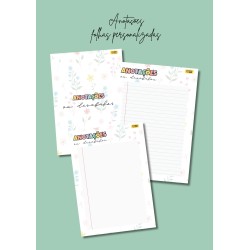 Caderno de Registos do Professor - tema florido