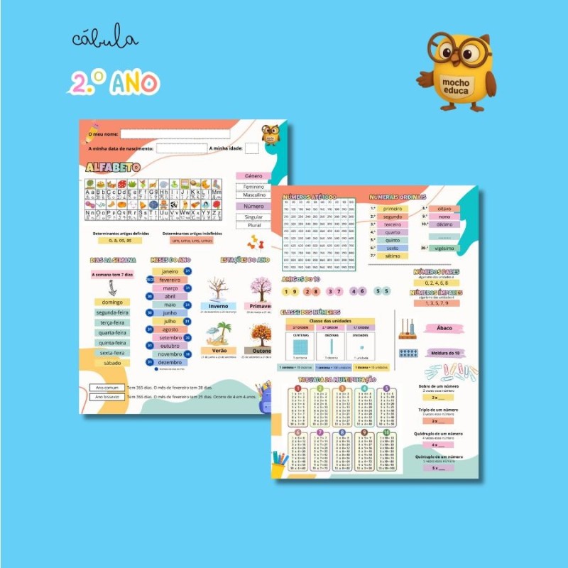 Cábula de 2.º ano para impressão